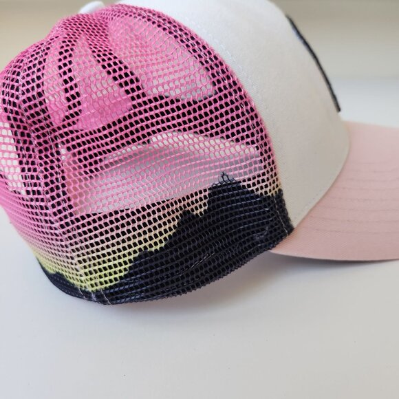 Grace Folly Beach Trucker Hat Mountain Patch Pink Mesh Adjustable Baseball Cap - Picture 5 of 8